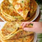 Knoblauch Pfannkuchen in 5 Minuten mit 150 g Reibekaese W2xEX 2.5x