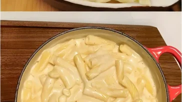 Nudeln in cremiger Knoblauch Kaesesauce nur 20 Minuten Kochzeit W2xEX 2.5x