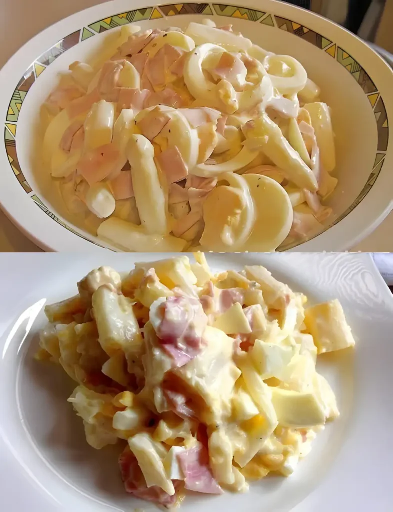 Spargelsalat mit 1,5 KG Spargel und 250 g Kochschinken in 20 Minuten