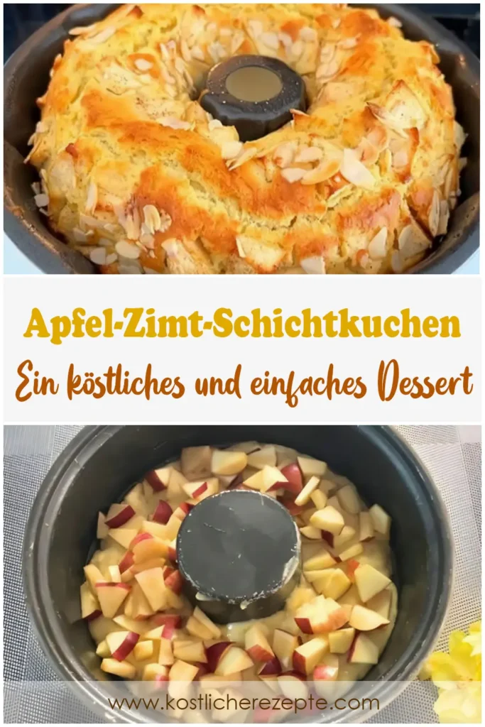 Apfel-Zimt-Schichtkuchen: Ein köstliches und einfaches Dessert 1 Apfel Zimt Schichtkuchen