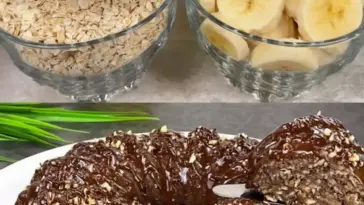 Bananen Haferflocken Schokoladenkuchen mit Walnuessen W2xEX 2.5x
