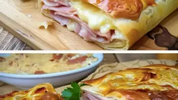 Blätterteigstrudel mit Schinken, sehr lecker und wird gerne wiederholt