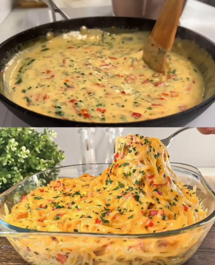 Cremiger Spaghetti-Auflauf aus dem Ofen