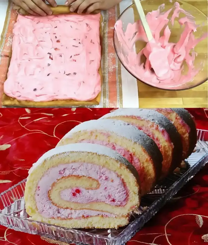 Das beste Roulade Rezept überhaupt, Herrliche Biskuitroulade mit Erdbeeren