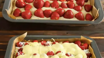 Erdbeer Blechkuchen Ratzfatz weggefuttert W2xEX 2.5x Q99