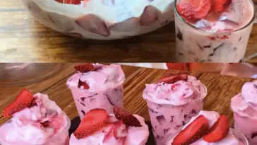 Erdbeer Dessert mit Joghurt Ein tolles Gericht mit nur 3 Zutaten W2xEX 2.5x Q99