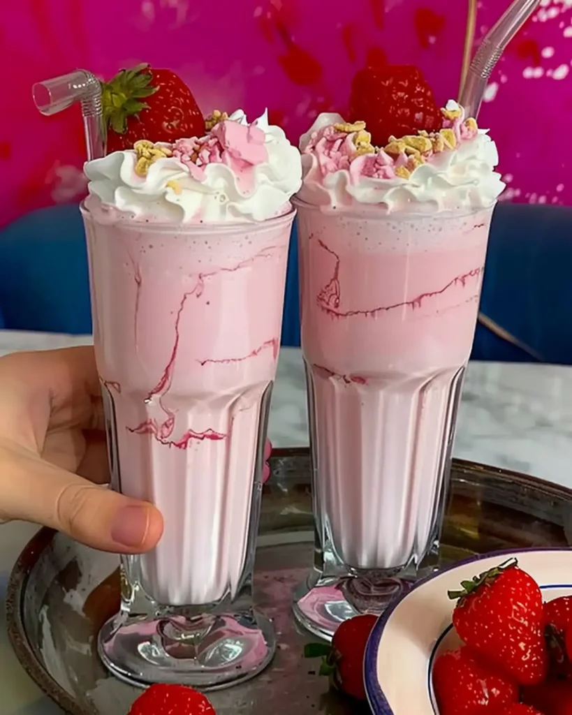 Erdbeer-Milchshake mit nur 3 Zutaten, so lecker und gesund