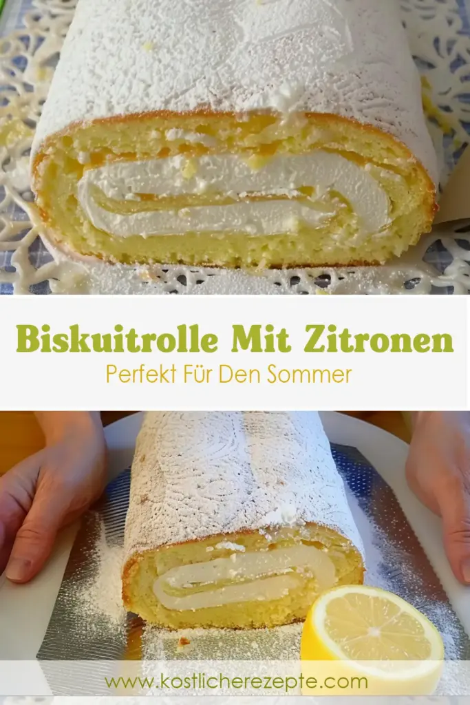 Erfrischende Biskuitrolle Mit Zitronen Perfekt Fuer Den Sommer