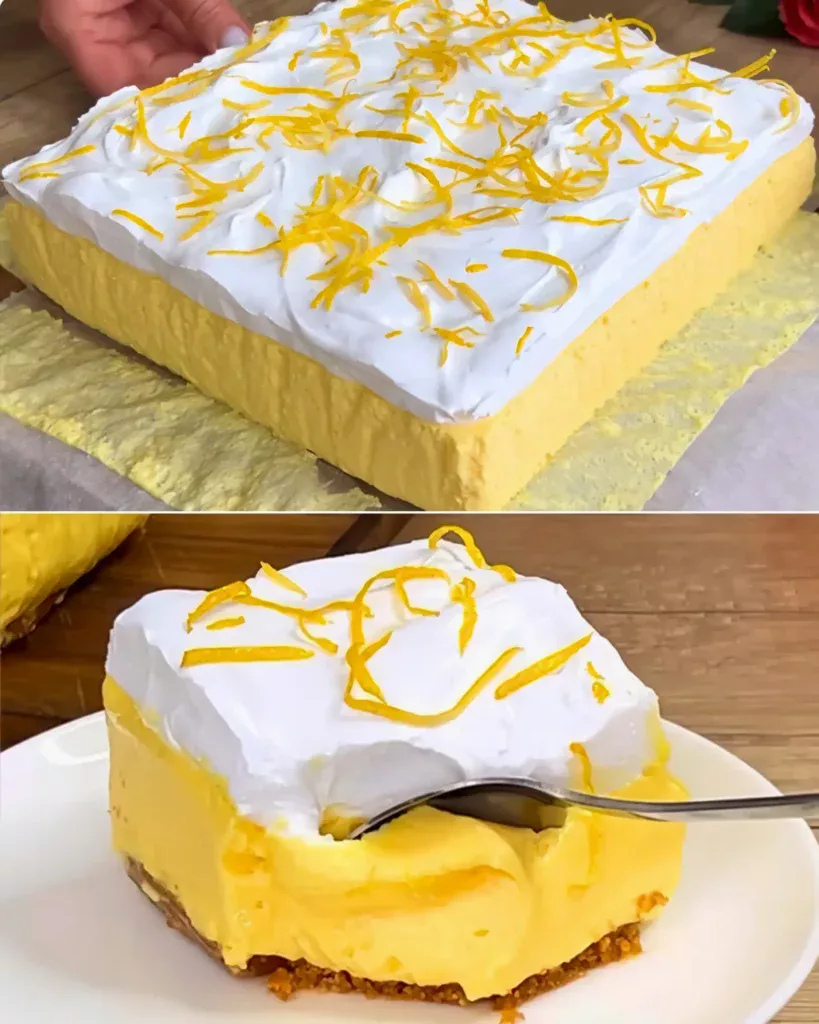 Flauschige Zitronenquadrate das köstliche und duftende Rezept, das Sie ausprobieren müssen