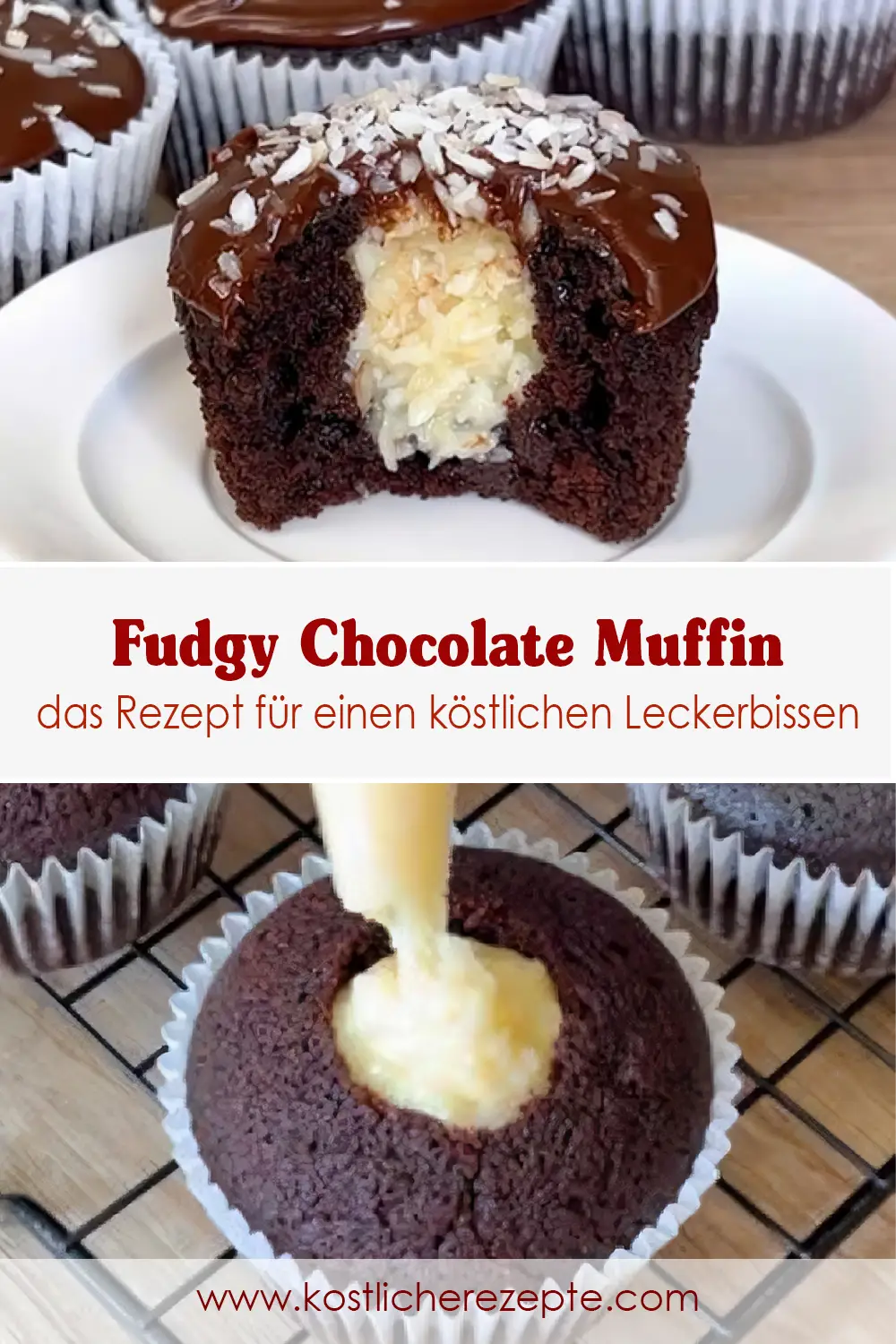 Fudgy Chocolate Muffin das Rezept fuer einen koestlichen Leckerbissen dem Sie nicht widerstehen koennen