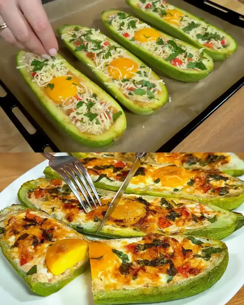 Kein Frittieren! Gefüllte Zucchini-Boote, die alle verrückt machen