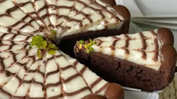 Kuchen mit Milchpudding und Kaffeesauce W2xEX 2.5x