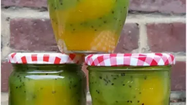 Mango Kiwi Marmelade fuer 6 Glaeser einfach zuzubereitend W2xEX 2.5x