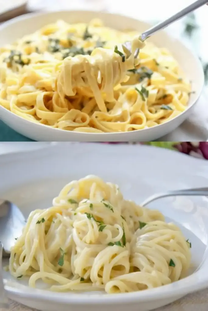 Nudeln in cremiger Knoblauch Käsesauce, blitzschnell zubereitet
