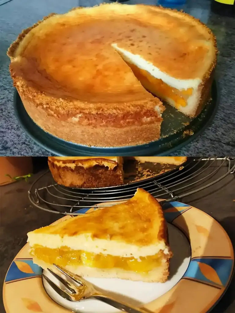 Pfirsichkuchen mit saftigem Guss, fruchtiger, leckerer und schneller Kuchen!