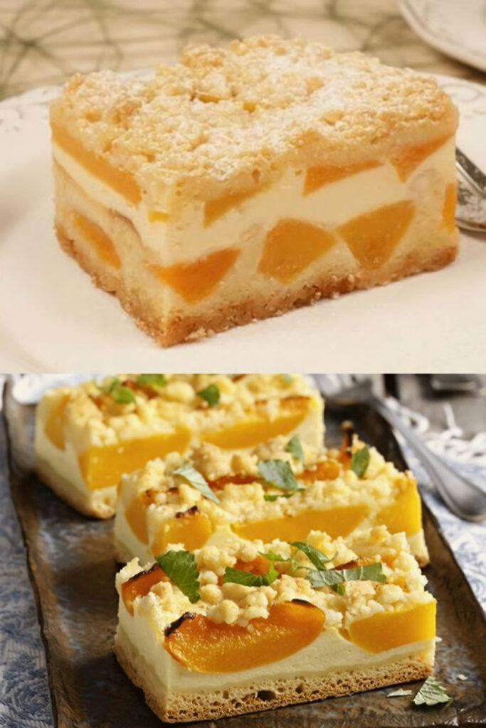 Quarkkuchen mit Pfirsich