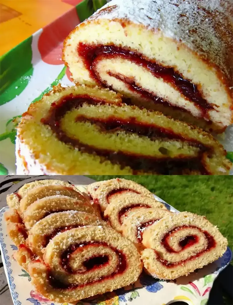 Super schnelle Himbeerroulade, Nur 10 Minuten backen!