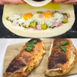 Blaetterteig Calzone mit 100 g Salami 150 g Kaese W2xEX 2.5x Q99