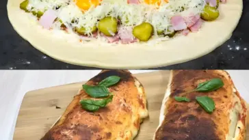 Blaetterteig Calzone mit 100 g Salami 150 g Kaese W2xEX 2.5x Q99