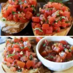 Bruschetta mit Tomaten und Knoblauch 10 Minuten Backzeit W2xEX 2.5x Q99