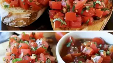 Bruschetta mit Tomaten und Knoblauch 10 Minuten Backzeit W2xEX 2.5x Q99