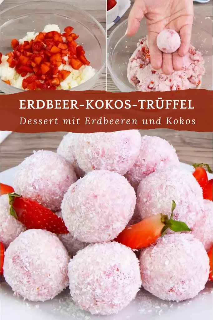 Himmlische Erdbeer-Kokos-Trüffel 1 Erdbeer Kokos Trueffel Das muehelose Dessert