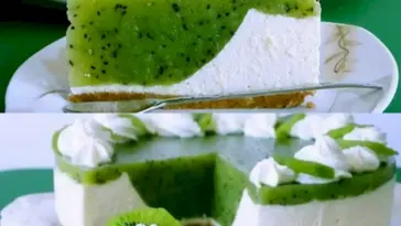 Erfrischende ohne Backen Kiwi Torte mit Frischkäse