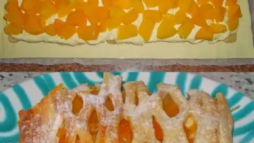 Fruchtig cremiger Pfirsichstrudel mit Puddingcreme sowas von lecker W2xEX 2.5x