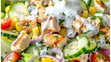 Haehnchen Salat mit Knoblauchsauce W2xEX 2.5x Q99