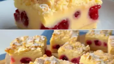 Kirschkuchen mit Streuseln und Vanillepudding Ein Lieblingsrezept