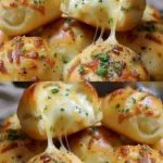 Knoblauch Brötchen gefüllt mit Mozzarella Käse