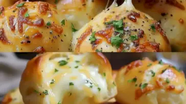 Knoblauch Brötchen gefüllt mit Mozzarella Käse