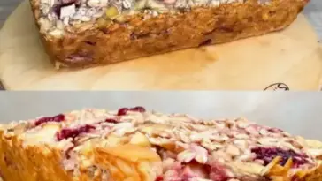Naehrhafter Fruehstuecksauflauf mit Hafer und Fruechten W2xEX 2.5x
