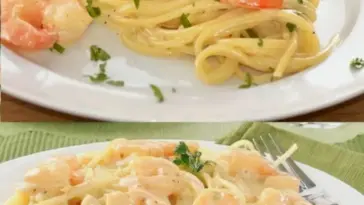 Spaghetti mit scharfer Garnelen – Sahne – Sosse W2xEX 2.5x