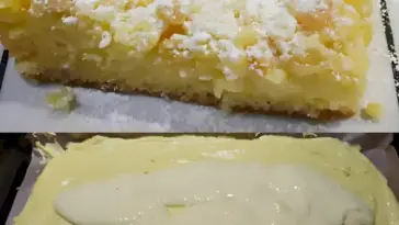 Streuselkuchen mit 2 Packung Vanillepudding und 40 Minuten Backzeit W2xEX 2.5x Q99