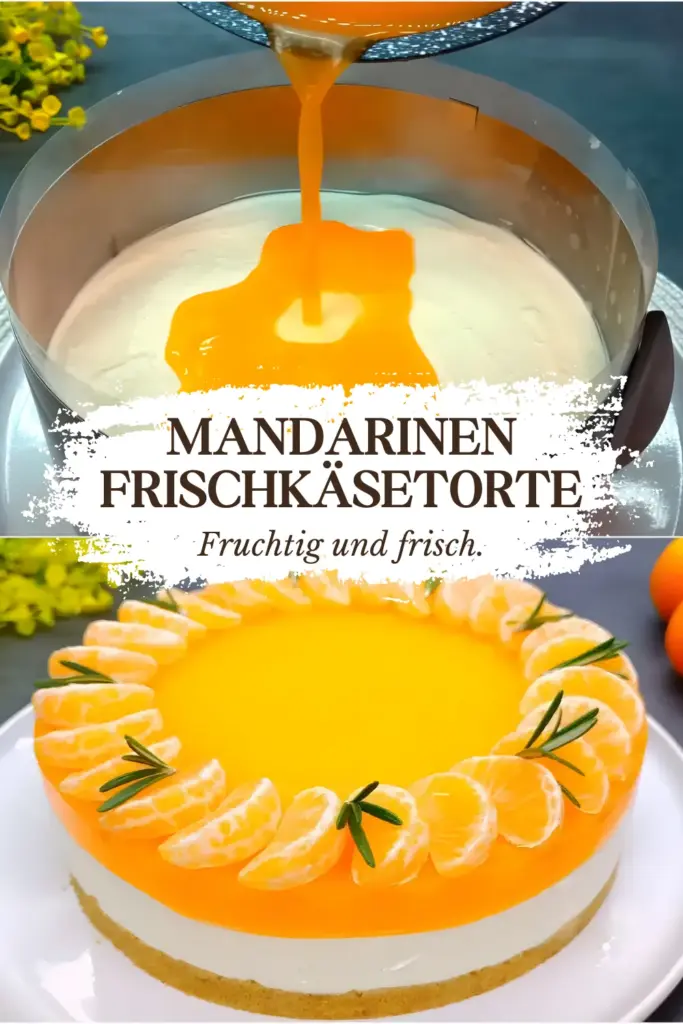 Ultimative Mandarinen – Frischkäsetorte Torte ohne Backen in 15 Minuten
