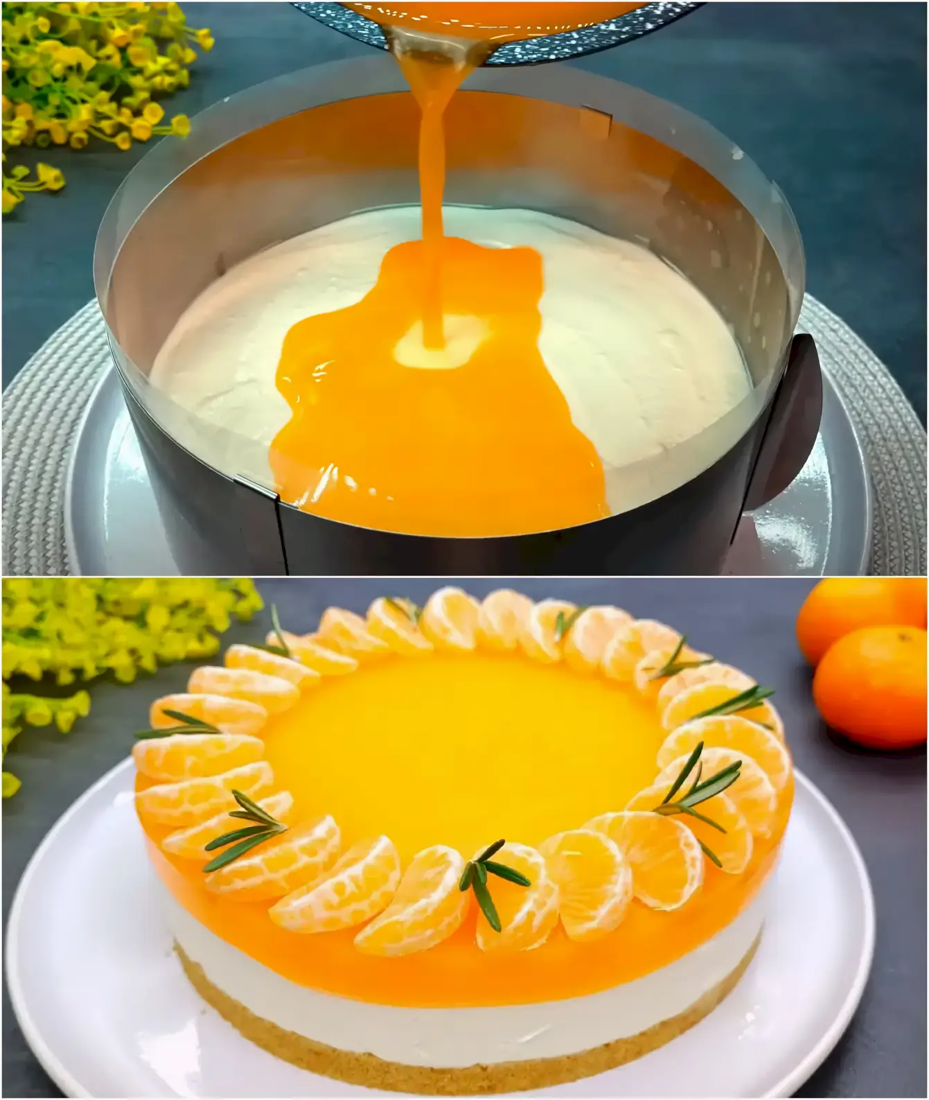 Ultimative Mandarinen – Frischkäsetorte Torte ohne Backen in 15 Minuten