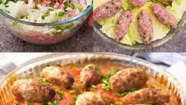 Gebackener Kohl mit Fleischbaellchen ein einzigartiges Gericht fuer ein koestliches und leichtes Rezept W2xEX 2.5x Q99
