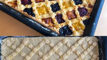 Leckerer Gitterkuchen mit bunter Marmelade-Füllung