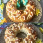 Leckerer Hefe-Kranz mit Rosinen und Preiselbeeren