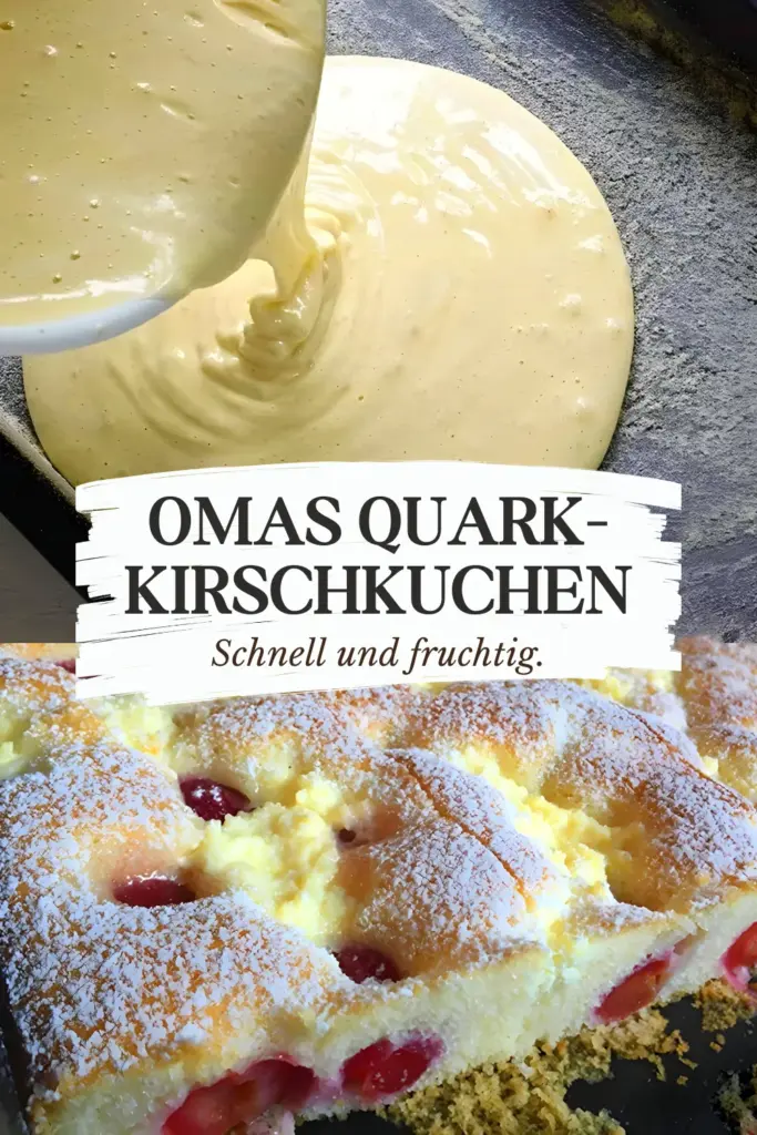Omas Quark Kirsch Kuchen in weniger als 5 Minuten zubereitet