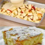 Apfelkuchen mit Vanillepudding in 10 Minuten im Ofen