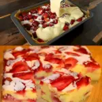 Biskuitkuchen mit Erdbeeren in 5 Minuten bereit im Ofen W2xEX 2.5x