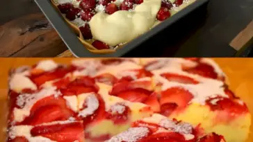 Biskuitkuchen mit Erdbeeren in 5 Minuten bereit im Ofen W2xEX 2.5x