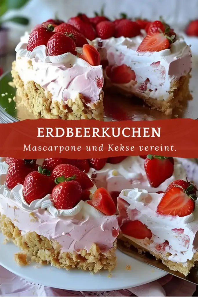 Erdbeerkuchen ohne Backen mit 350 g Mascarpone und Keksbboden 1 Erdbeerkuchen ohne Backen mit 350 g Mascarpone und Keksbboden