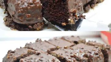 Schokoladenkuchen mit Nuss-Schokoladenglasur