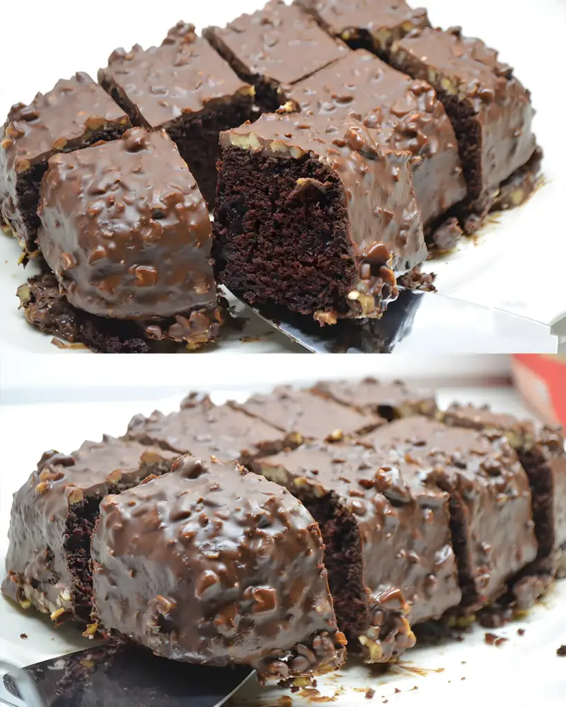 Schokoladenkuchen mit Nuss-Schokoladenglasur 1 Schokoladenkuchen mit Nuss Schokoladenglasur XL