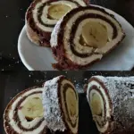 Schokorolle mit Quark und Bananen