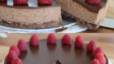 Super-Chocolate-Cheesecake mit Himbeeren