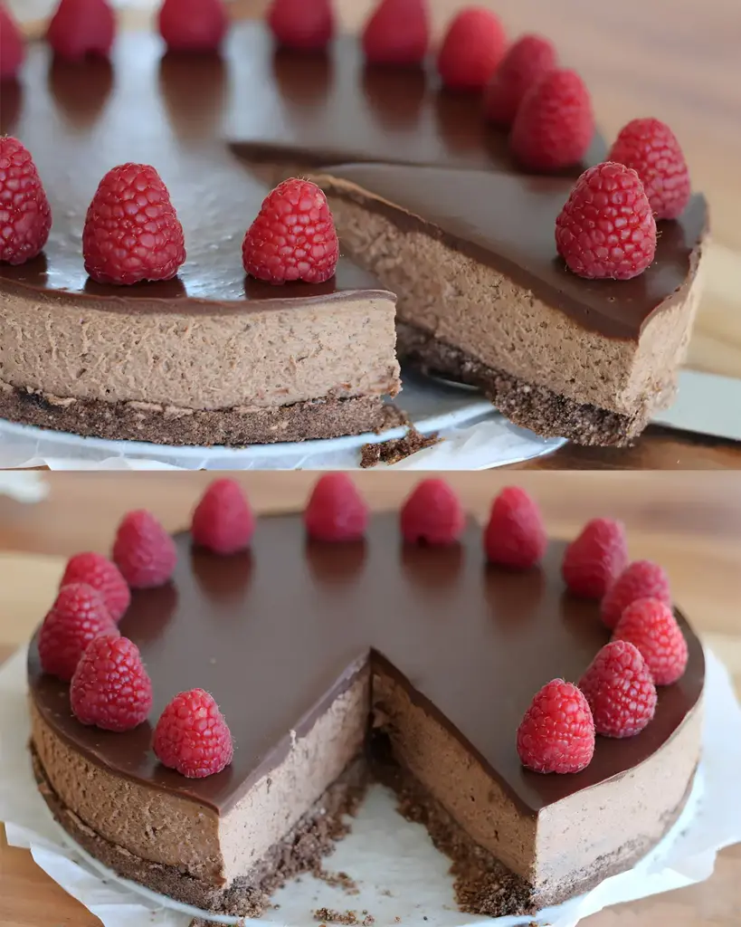 Super-Chocolate-Cheesecake mit Himbeeren 1 Super Chocolate Cheesecake mit Himbeeren XL